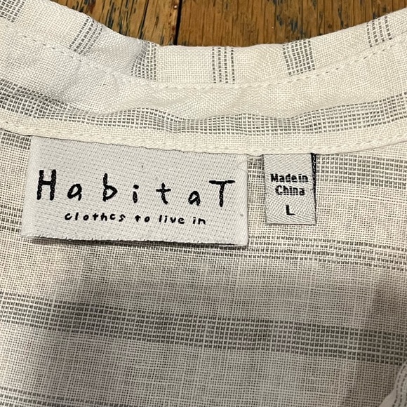 HABITAT clothes to live in - 100% Linen Striped Shirt - Size L ☀️ - Picture 2 of 10